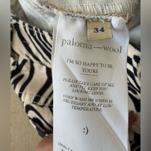 NWOT PALOMA WOOL Kelly Zebra High Waisted Straight Pants US SZ 2 /34 waist 26” - Picture 12 of 15